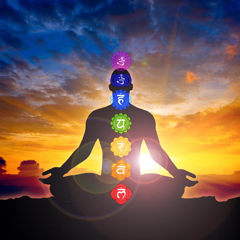 Image of Anita Vyas with crystal singing bowls